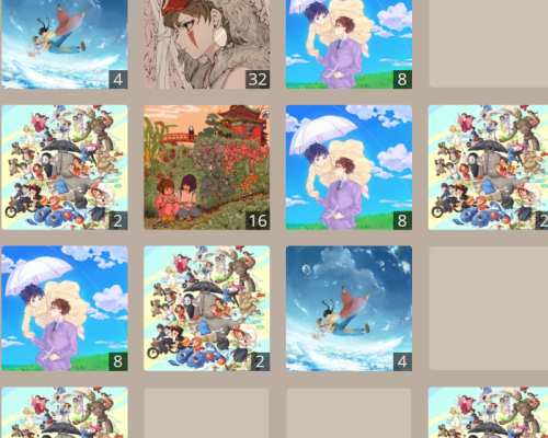 Imagen del juego 2048 Studio Ghibli